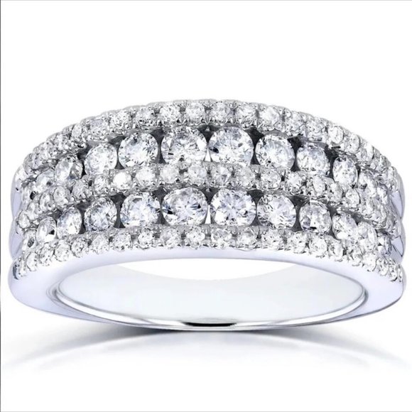 NEW MULTI LAYER S925 STERLING SILVER DIAMOND RING - Picture 2 of 7